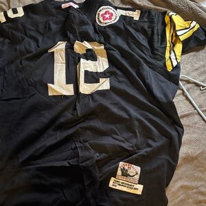 Mitchell & Ness Black Jersey with White Number 12 terry bradshaw